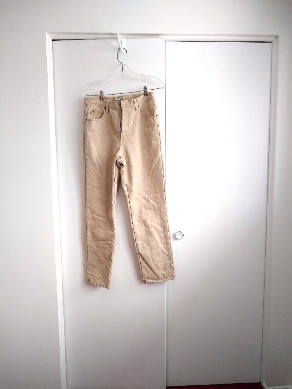 LL Bean fleece lined tan denim jeans NWOT
